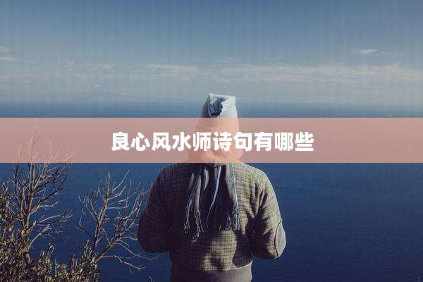 良心风水师诗句有哪些