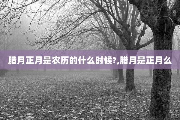 腊月正月是农历的什么时候?,腊月是正月么