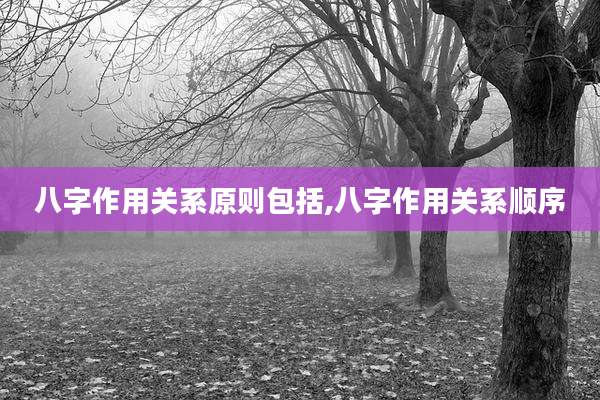 八字作用关系原则包括,八字作用关系顺序