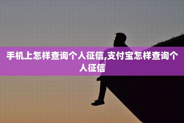 手机上怎样查询个人征信,支付宝怎样查询个人征信