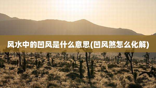 风水中的凹风是什么意思(凹风煞怎么化解)