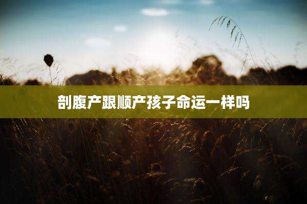 剖腹产跟顺产孩子命运一样吗