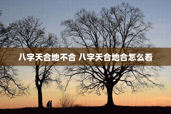 八字天合地不合 八字天合地合怎么看
