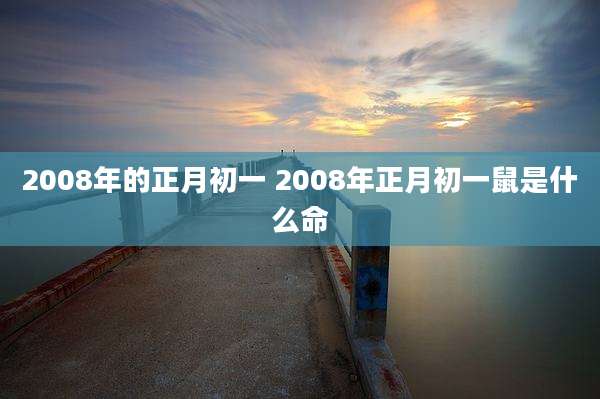 2008年的正月初一 2008年正月初一鼠是什么命