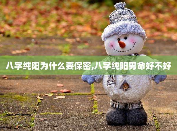 八字纯阳为什么要保密,八字纯阳男命好不好
