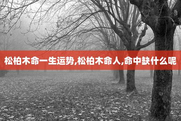 松柏木命一生运势,松柏木命人,命中缺什么呢