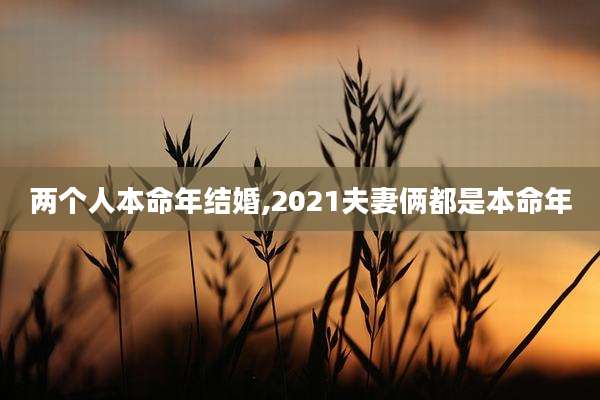 两个人本命年结婚,2021夫妻俩都是本命年