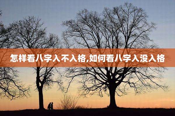 怎样看八字入不入格,如何看八字入没入格