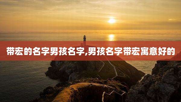 带宏的名字男孩名字,男孩名字带宏寓意好的