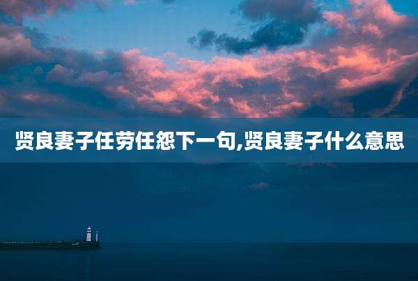 贤良妻子任劳任怨下一句,贤良妻子什么意思