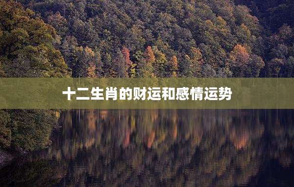 十二生肖的财运和感情运势