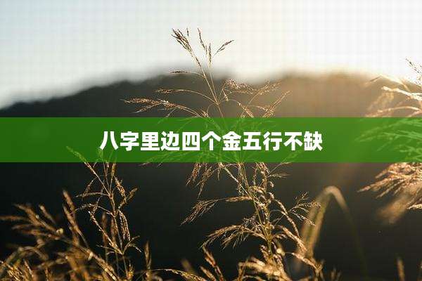 八字里边四个金五行不缺