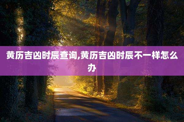 黄历吉凶时辰查询,黄历吉凶时辰不一样怎么办