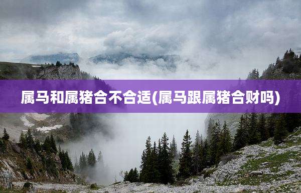 属马和属猪合不合适(属马跟属猪合财吗)