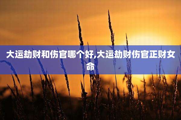 大运劫财和伤官哪个好,大运劫财伤官正财女命