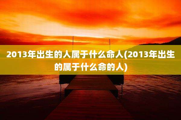 2013年出生的人属于什么命人(2013年出生的属于什么命的人)