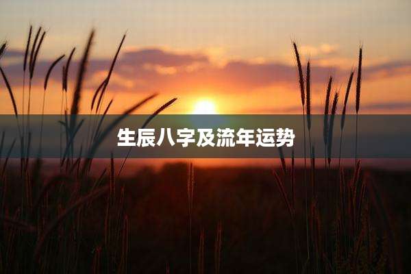 生辰八字及流年运势