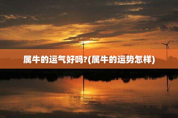 属牛的运气好吗?(属牛的运势怎样)
