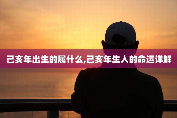 己亥年出生的属什么,己亥年生人的命运详解