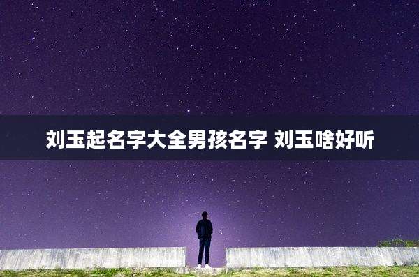 刘玉起名字大全男孩名字 刘玉啥好听