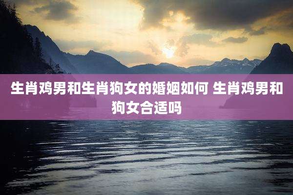 生肖鸡男和生肖狗女的婚姻如何 生肖鸡男和狗女合适吗