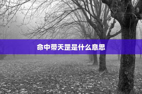 命中带天罡是什么意思
