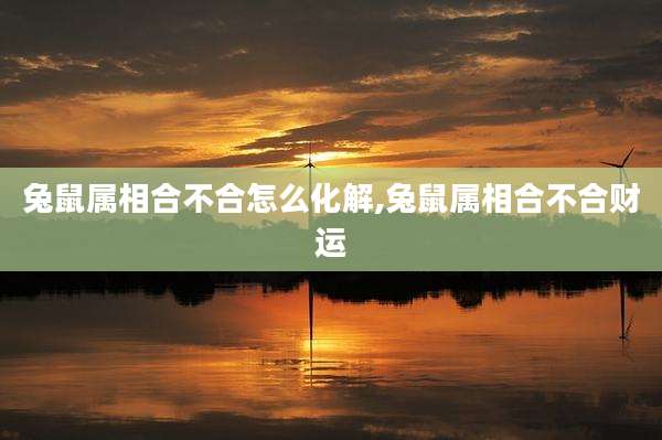 兔鼠属相合不合怎么化解,兔鼠属相合不合财运