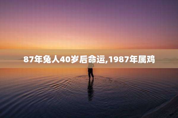 87年兔人40岁后命运,1987年属鸡