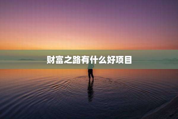 财富之路有什么好项目