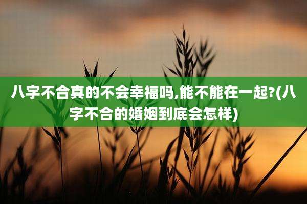 八字不合真的不会幸福吗,能不能在一起?(八字不合的婚姻到底会怎样)