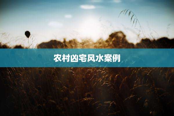 农村凶宅风水案例