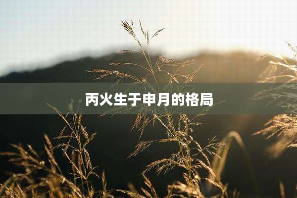 丙火生于申月的格局