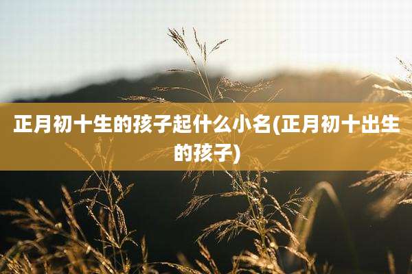 正月初十生的孩子起什么小名(正月初十出生的孩子)
