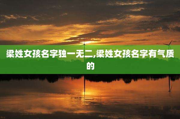 梁姓女孩名字独一无二,梁姓女孩名字有气质的