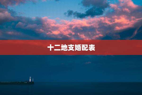 十二地支婚配表