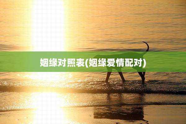 姻缘对照表(姻缘爱情配对)