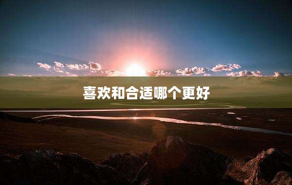 喜欢和合适哪个更好
