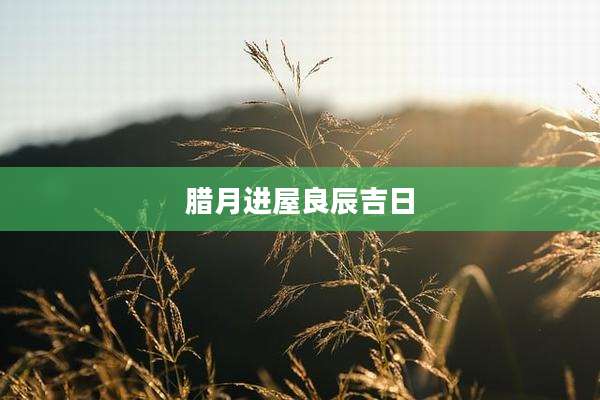 腊月进屋良辰吉日