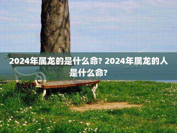 2024年属龙的是什么命? 2024年属龙的人是什么命?