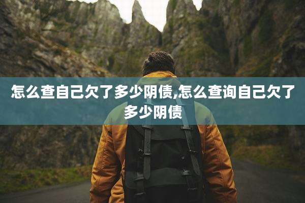 怎么查自己欠了多少阴债,怎么查询自己欠了多少阴债