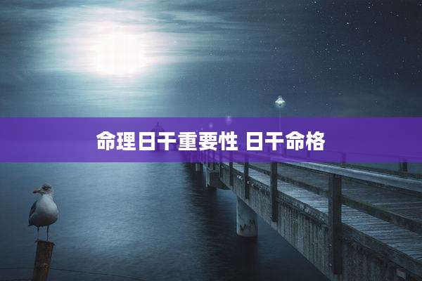 命理日干重要性 日干命格