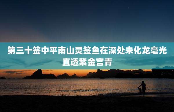 第三十签中平南山灵签鱼在深处未化龙毫光直透紫金宫青