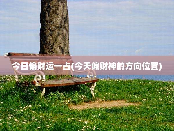 今日偏财运一占(今天偏财神的方向位置)