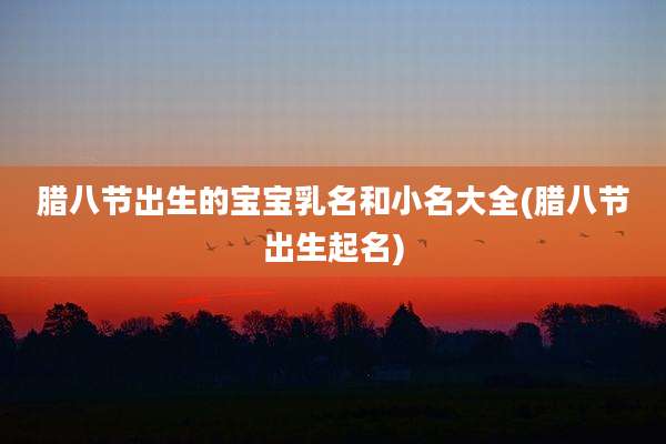 腊八节出生的宝宝乳名和小名大全(腊八节出生起名)