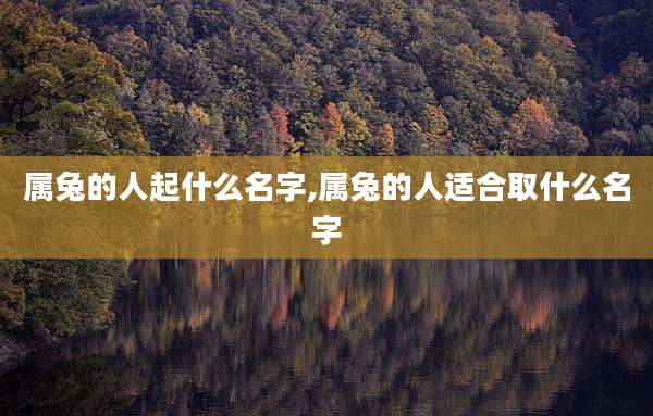 属兔的人起什么名字,属兔的人适合取什么名字