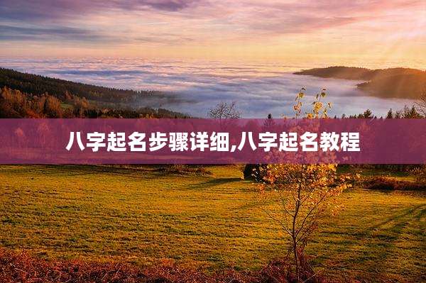 八字起名步骤详细,八字起名教程