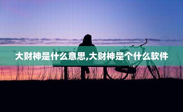 大财神是什么意思,大财神是个什么软件