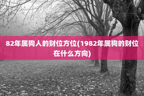 82年属狗人的财位方位(1982年属狗的财位在什么方向)