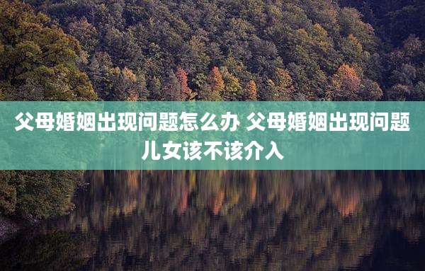 父母婚姻出现问题怎么办 父母婚姻出现问题儿女该不该介入