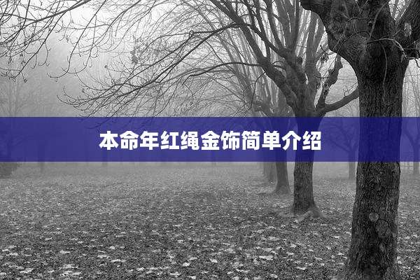 本命年红绳金饰简单介绍
